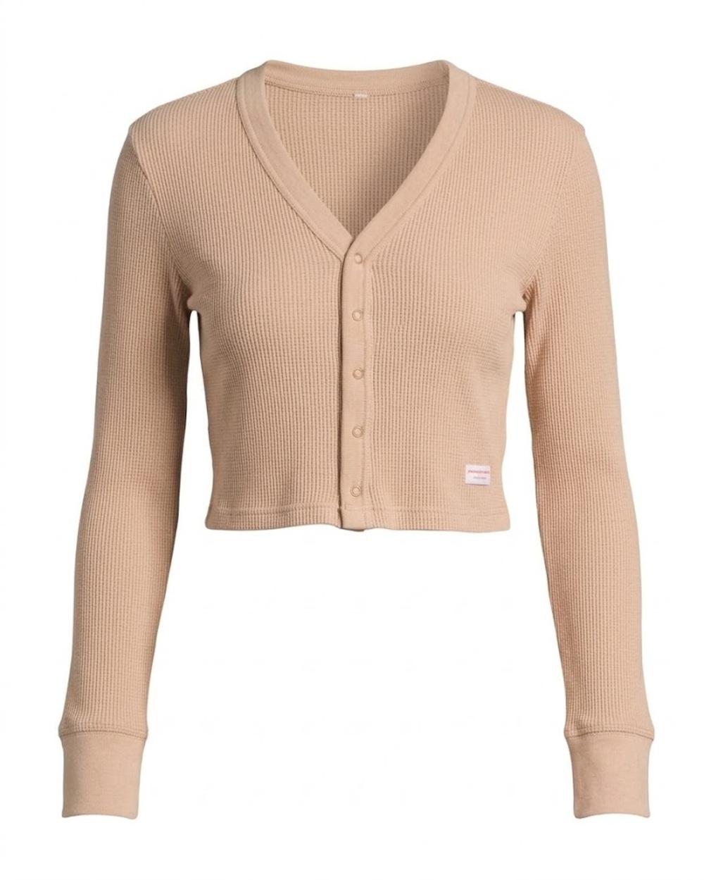 Alexander Wang Cropped Waffle Cardigan Doeskin XS